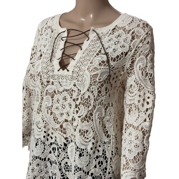 Ruff Hewn Cream Knitted Top Size PM - Picture 2 of 3